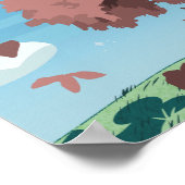 パールの木：様式化されたさくらんぼの花風景 ポスター (角)