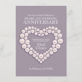 パールの結婚記念日の食事オプションカード エンクロージャーカード