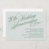 パールの30周年結婚記念日招待状 招待状 (正面/裏面)