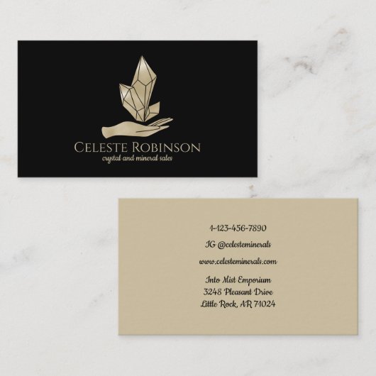 パールはっきりしたクリスタルハンドボーカスタムホ宝石ロゴ 名刺 (正面/裏面)