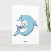 パールを持つイルカ カード (裏面)