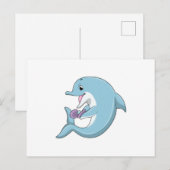 パールを持つイルカ ポストカード (正面/裏面)