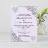 パールアイボリーグラデーショングリッター金結婚属箔 招待状 (スタンド正面)