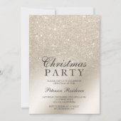 パールアイボリーグリッターグラデーション金属箔クリスマス 招待状 (正面)