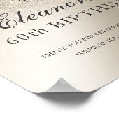 パールアイボリーグリッター金属的ウェルカム誕生日 ポスター (角)