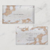 パールアイボリーシルバーベージュグレーマーブルグラムビップ 名刺 (正面/裏面)