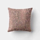 パールアイボリーダマスクピンクローズ金ゴールドグリッター銅 クッション (裏面)