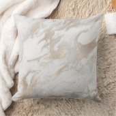 パールアイボリーチタングレーホワイトマーブル クッション (ブランケット)