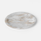 パールアイボリーチタンホワイト金ゴールドマーブルパーティーVip ペーパープレート (アングル)