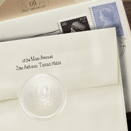 パールアイボリー結婚封筒用シール ラウンドシール