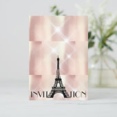 パールアイボリーVIPパパーソナライズされたリブライダルシャワー 招待状 (スタンド正面)