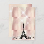 パールアイボリーVIPパパーソナライズされたリブライダルシャワー 招待状 (正面/裏面)