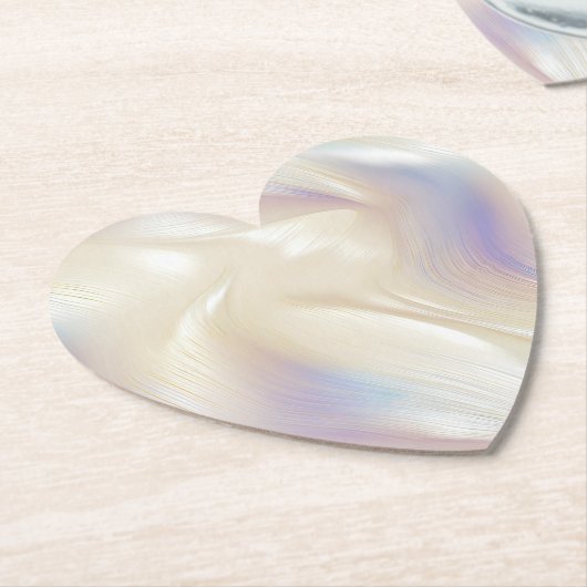 パールアクアかわいらしブルーパープルスワール ペーパーコースター (アングル)