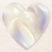 パールアクアかわいらしブルーパープルスワール ペーパーコースター (正面)