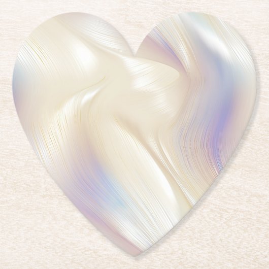 パールアクアかわいらしブルーパープルスワール ペーパーコースター (正面)