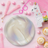 パールアクアかわいらしブルーパープルスワール ペーパープレート (パーティー)