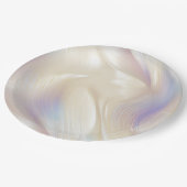 パールアクアかわいらしブルーパープルスワール ペーパープレート (アングル)