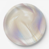 パールアクアかわいらしブルーパープルスワール ペーパープレート (正面)