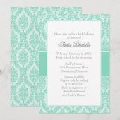 パールアクアダマスク ブライダルシャワー招待状 招待状 (正面/裏面)