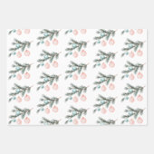 パールアクアピンククリスマスツリーブランチオーナメント ラッピングペーパーシート (正面3)