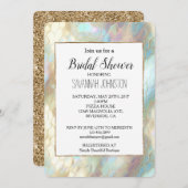 パールアクアブルースネークブライダルシャワー 招待状 (正面/裏面)