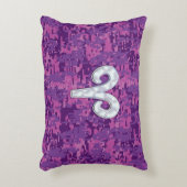 パールアリ〔占星術の〕十二宮図サインオンピンクデジタル迷彩柄デコール アクセントクッション (正面(垂直))
