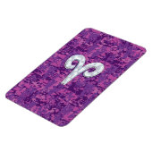 パールアリ〔占星術の〕十二宮図サインオンピンクデジタル迷彩柄デコール マグネット (左側)