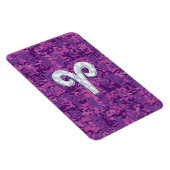 パールアリ〔占星術の〕十二宮図サインオンピンクデジタル迷彩柄デコール マグネット (右側)