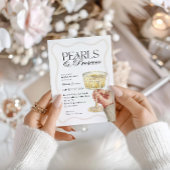 パールアンドプロセコブエレガントランチブライダルシャワー 招待状