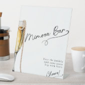 パールアンドプロセコミモミニマルサモダンバー 台座サイン (インサイチュ)