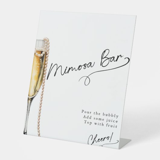 パールアンドプロセコミモミニマルサモダンバー 台座サイン (正面)