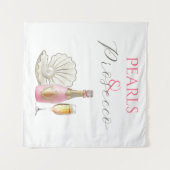 パールアンドプロセッコピンクブライダルシャワー タペストリー (正面(横))