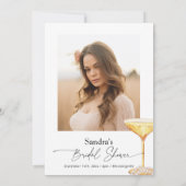 パールアンドプロセッコブライダルシャワーシャンパングラス 招待状 (裏面)