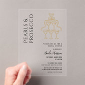 パールアンドプロセッコブライダルシャワーシャンパン アクリル招待状 (インサイチュ (ポータブル))