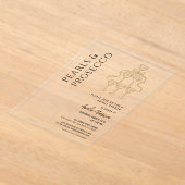 パールアンドプロセッコブライダルシャワーシャンパン アクリル招待状 (レイダウン)