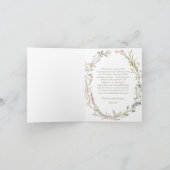 パールアンドプロセッコブライダルシャワーワイルドフラワー サンキューカード (内部)