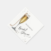 パールアンドプロセッコミニマルブライダルシャワー スタンダードカクテルナプキン (角)