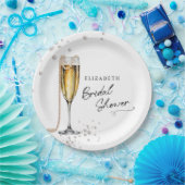 パールアンドプロセッコミニマルブライダルシャワー ペーパープレート (パーティー)