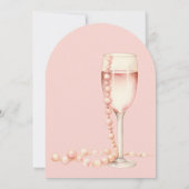 パールアンドプロセッコ赤面ピンクブライダルシャワー 招待状 (裏面)