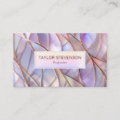 パールイエレガントリデスチェンスホログラフィックパステル 名刺 (正面)