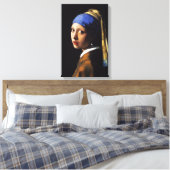 パールイヤリングカンバスラップを持つ女の子 キャンバスプリント (インサイチュ (寝室))