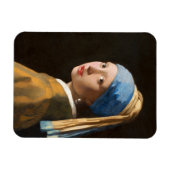パールイヤリングポートレート絵画女 マグネット (横)