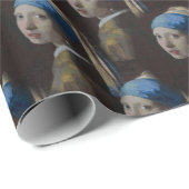 パールイヤリング付きガールクロスステッチクラシックアーツ ラッピングペーパー (ロールコーナー)