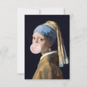 パールイヤリング付きバブルガムディーバ サンキューカード (正面)