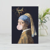 パールイヤリング付きバブルガムディーバ サンキューカード (スタンド正面)