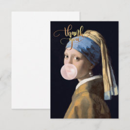 パールイヤリング付きバブルガムディーバ サンキューカード