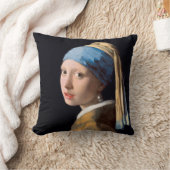 パールイヤリング付きベルメーアガール クッション (ブランケット)