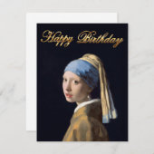 パールイヤリング付き女の子1665ハッピーバースデー (正面/裏面)