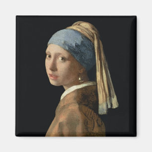 パールイヤリング付き女の子, c.1665-6 (キャンバス上の油) マグネット