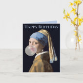 パールイヤリング吹の歯茎ハッピーバースデーの女の子 カード (黄色い花)